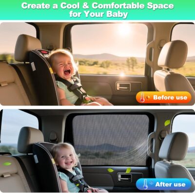 2015-2020 f150 Window Shades - Rear Side Window Sun Shade for Baby, Breathable Mesh Car Privacy Window Covers, UV Protection and Heat Insulation for Road Trips, Napping, Camping (2 PCS) - Image 5