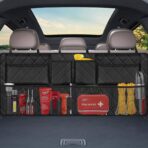 Femuar Car Trunk Organizer, Large Capacity Backseat Trunk Organizer (42"*18"), Collapsible Car Storage Bag with 8 Pockets, SUV/MPV/Truck - Black - Image 7