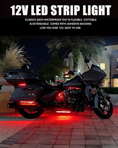 Keiurot 12V Led Light Strip 32CM Waterproof LEDs Light Strips for Cars Motorcycles Golf Cart Interior & Exterior Marine Boat Red Led Strip Lights 5050 18SMD,Pack of 4 - Image 7