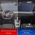 EzyShade Windshield Sun Shade with Shield-X Reflective Technology. See Size-Chart with Your Vehicle. Foldable 2-Piece Car Sunshades Reflect UV Sun and Heat and Protect Your Car. Standard (Medium) Size - Image 3