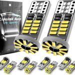 10Pcs 194 T10 168 W5W 2825 LED Bulb, Super Bright LED Car Interior Dome Map Camper RV License Plate Light Bulbs, Upgraded 25-SMD 3014 Chipsets 12V 400LM 6500K Xenon White