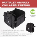 TRUNKCRATEPRO Car Organizers and Storage Premium Adjustable Multi Compartments Car Storage Organizer | Portable and Foldable SUV Trunk Organizer for Car (Standard Size, 20.86"L x 13.4"W x 10"H )-Black - Image 7