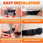 2 Pcs Backseat Car Organizer - Universal 23.4x16" Back Seat Car Organizer with 9 Large Pockets & Clear Tablet Holder, Made of Reliable Polyester with Long and Strong Straps - Easy to Attach & Clean - Image 5