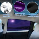 ZATOOTO Tesla Model Y Rear Car Window Shades | Bluish-Purple Static Cling Car Sun Shade | Enhanced Sun Filtering & Heat Reduction | Specific for Frameless Doors | Car Window Shade for Baby & Passenger - Image 6