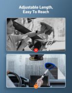 AstroAI Windshield Cleaner Tool, Car Interior Window Detailing Cleaning Kit with Extendable Handle and 4 Easy-to-Install Reusable Microfiber Pads, Auto Glass Wiper Brush Kit for Car&Home, Blue, 21in - Image 7