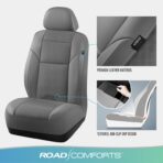 Road Comforts Full Set Leather Mesh Car Seat Cover - Front and Rear, Breathable & Stylish, Airbag Compatible, Universal Fit for Cars, SUVs, Trucks, and Vans - Gray - Image 8