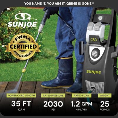 Sun Joe Electric Pressure Power Washer, Heavy-Duty 2500 Max PSI (2030 PSI PWMA Rated) - Portable Cleaning and Washing Machine System for Home, Autos, Patios, Decks, & Sidewalks, SPX3000 - Image 5