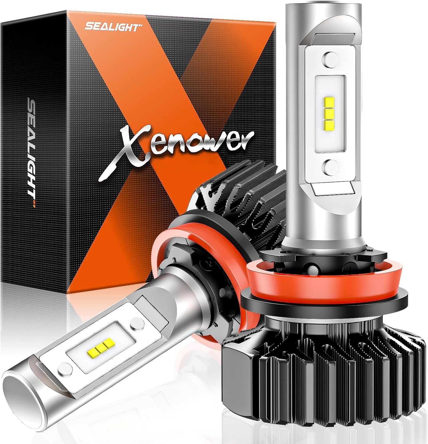 81TUWpnggGL._AC_SL1500_.jpg SEALIGHT H1 1 LED Bulbs for H9 H8 Light Bulbs, SuperBright 6000K White, 1:1 Size Plug-N-Play Design, Canbus Eror Free AntiHyper Flashing, Pack of 2 - Image 1