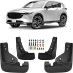 CLIM ART Custom Fit Mud Flaps for Mazda CX-5 2017-2021, 4 pcs, Easy to Install, Road and Weather Resistant Thermoplastic, Car Accessories - MF1417108