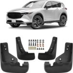 CLIM ART Custom Fit Mud Flaps for Mazda CX-5 2017-2021, 4 pcs, Easy to Install, Road and Weather Resistant Thermoplastic, Car Accessories - MF1417108