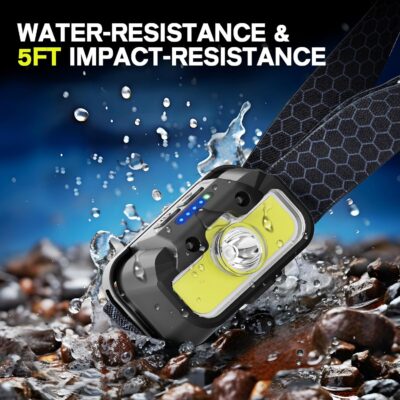 2 Pack Headlamp Rechargeable, 1300 Lumen Lightweight Bright with White Green Red Headlamp Flashlight, Waterproof Head Lamp,14 Modes for Outdoor Camping Running Cycling - Image 7