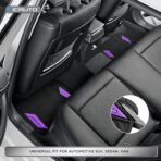 PIC AUTO Rubber Floor Mats, Purple Aluminum Film with Colorful Piping Floor Mats for Cars, Car Mats with Non-Slip Backing, All-Weather Protection, Trim-to-Fit Liner for Cars, SUVs, Trucks, Vehicles - Image 4