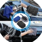 AUTODECO 41Pcs Car Cleaning Wash Kit Interior Detailing Cleaner Kit with High Power Handheld Vacuum, Collapsible Bucket, Windshield Tool, Snow Shovel, Tire Brush, Complete Car Care Tools, Black - Image 6