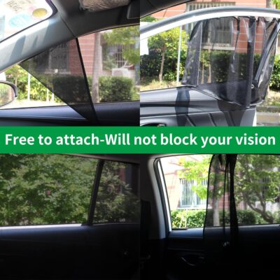 Ovege Car Window Shades Magnetic 2pcs Universal Car Window Screen Mesh Side Window Sun Shade Automotive Window Sunshades for Driver Passenger (Front Seat 2pcs-) - Image 3