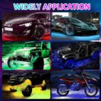 YUGUANG 4Pcs Underglow Kit for Car, APP Control Multicolor Car Underglow Light Kit Music Sync RGB Underbody Strips Light Waterproof for Cars Trucks SUVs - Image 6