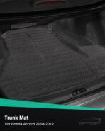 DiffCar® for Honda Accord Floor Mats 2008 2009 2010 2011 2012 (Gas Only), All-Weather TPE Car Accessories for 8th Accord Sedan (Not Fit Coupe), Interior Rubber Car Floor Mat & Trunk Liner, Black Rugs - Image 6