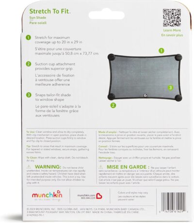 Munchkin® Brica® Magnetic Stretch to Fit™ Sun Shade, Black, 2 Pack - Image 8