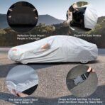 Kayme 6 Layers Car Cover Waterproof All Weather for Automobiles, Outdoor Full Cover Rain Sun UV Protection with Zipper Cotton, Size A2 3XL Universal Fit for Sedan (186-193 inch) - Image 3