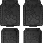 WYLF Car Floor Mats - Adorable Paw Print, Heavy-Duty Rubber Floor Mats for Cars, Universal Fit Full Set, Climaproof Floor Mats, Trimmable Floor Mats Fit Most Sedan, SUV, Truck Floor Mats, Black