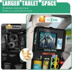 Car Backseat Organizer with Tablet Holder,11 Storage Pockets with Foldable Food Tray, Protector Kick Mats for Kids, Travel Accessories Organizer (Black, 2Pack with Food Tray) - Image 4