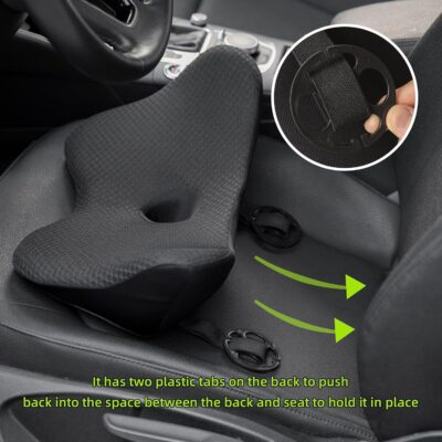 Lumbar Support Pillow for Car, 2 in 1 Memory Foam Lower Back Support Cushion, Fill Bucket Seat and Sciatica Pain Relief Pillow, Back Support Pillow for Car, Office Chair, Wheelchair. - Image 6