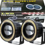 89mm Yellow Round 12V Headlight Driving Bulbs R500 COB LED Fog Angel Eyes Lights 30W High Power Bright Halo Ring Light Universal Daytime Running Light Projector Light for Car SUV or Truck 2 Pack