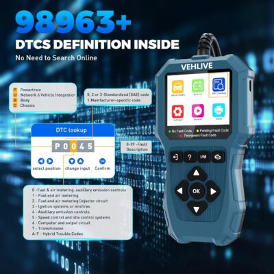 OBD2 Scanner Diagnostic Tool, Check Engine Light Car Code Reader with Reset, Battery Tester, Live Data, Freeze Frame, I/M Readiness, Car Scanner Diagnostic Tool for All OBDII Car After 1996 - Image 8