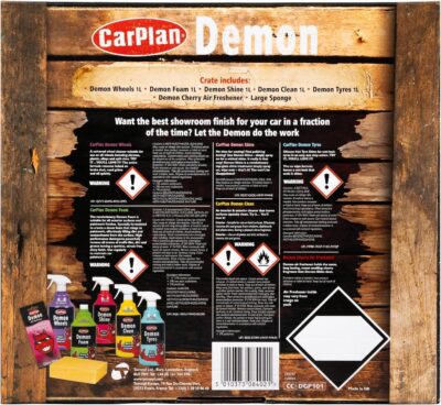 CarPlan Demon Car Wash Kit - 7 Piece Set Includes Car Wash Soap, Wheel Cleaner, Tire Shine, Interior Cleaner, Demon Shine, Air Freshener & Sponge - Image 11