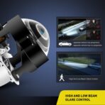 Nilight - 10041P 2.5" Mini Projector Lens for H1 Bulb Headlights Retrofit, Custom Headlamps Conversion:Chrome Shround,2 Years Warranty - Image 5