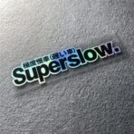 Car Styling Sticker for Japanese Superslow Snail Creative Words Auto Oil Tank Window Body Vinyl Computer Case Motocross Decals (M 10x2.5cm Laser 2PCS) - Image 3