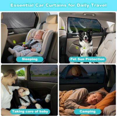 XCBYT Tucson Window Shades for 2015-2020, 4PCS Side Window Sun Shades with Breathable Mesh, Magnetic Car Window Covers for Baby & Privacy, UV Protection & Heat Insulation - Image 7