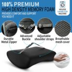 Seat Cushion &Office Chair Cushion,Lumbar Support Pillow for Office Chair,Ergonomic Memory Foam Non-Slip Office Chair Cushion,Back Support Cushions for Tailbone&Sciatica Pain Relief Black - Image 3