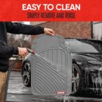 Motor Trend & BDK Heavy Duty Gray Rubber Car Mats Full Set - Universal Trim-to-Fit All Weather Floor Mats - Floor Mats for Car Accessories - Front & Back Interior Floor Mats for Truck Accessories - Image 7