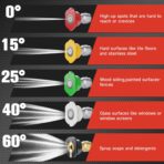 Pressure Washer Foam Cannon Gun & Sprayer Kit, Car Wash Kit, 5 Adjustable Nozzles, 1/4" Quick Connect, Fits for 1000-4000 PSI, Includes Foam Sprayer & Accessories - Image 5