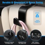 Amooca Car Seat Headrest Hook 4 Pack Hanger Storage Organizer Universal for Handbag Purse Coat fit Universal Vehicle Car Black S Type - Image 5