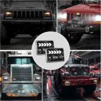 2PCS 4x6 LED Headlights for S10 1995 1996 1997 with High/Low Beam, White DRL Arrow Sequential Amber Turn signals Rectangular DOT 4x6 LED Headlights - Image 8