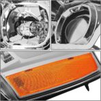 Auto Dynasty LED DRL Headlights Assembly Compatible with 2007-2014 Chevy Tahoe Suburban Avalanche, Driver Passenger Side Projector Headlamps w/LED Sequential Turn Signal, Chrome Housing Amber Corner - Image 4