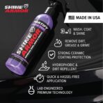 Car Wax Spray and Ceramic Coating for Cars - 3 in 1 Waterless Car Wash and Detailing - Quick Effect Coating Agent for Car - High Gloss Car Coating Spray, Shiny Car Stuff by Shine Armor - 8FlOz - Image 4