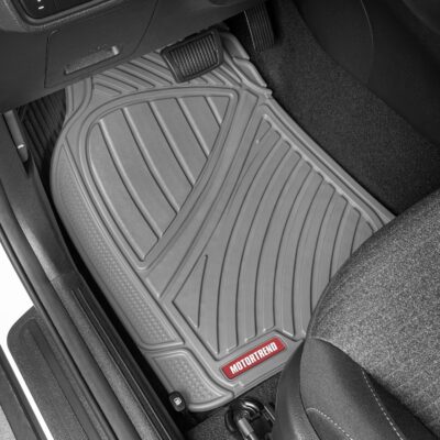 Motor Trend & BDK Heavy Duty Gray Rubber Car Mats Full Set - Universal Trim-to-Fit All Weather Floor Mats - Floor Mats for Car Accessories - Front & Back Interior Floor Mats for Truck Accessories - Image 2