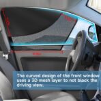 2 PCS Car Window Shades, Magnetic Double Layer Car Side Window Sun Shades with Full Shade/Half Shade, Front Window Covers for Driver,Car Accessories - Image 3