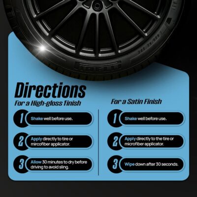 Magic Finish Tire Shine (16 fl oz) – Silicone-Based Tire Dressing for Long-Lasting Wet Look – High-Gloss Car Cleaning Supplies for Pro Detailing Results - Image 5