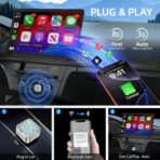 Wireless Apple CarPlay Adapter, 5.8G Quad-Core Chip No Latency, Aerospace Silicone Cooling, Zn-Alloy & Diamond Panel, Plug & Play Wired to Wireless CarPlay Adapter - Image 2