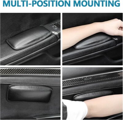 wuyaoyao 2PCS Car Door Armrest Pads, Soft Leather Elbow Pad Arm Rest for Car, Comfortable Car Knee Cushion, Automotive Elbow Leg Thigh Support Cushion Pillow, Interior Car Accessories (Black) - Image 4