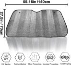 Big Hippo Car Windshield Sun Shade-Jumbo/Standard Car Window Shades Keeps Vehicle Cool-Front UV Ray Protector Sunshade-Easy to Use Sun Shade-Silver(55.16"X 27.5") - Image 3