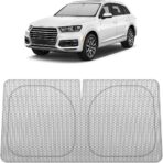 helloleiboo Graphene Car Windshield Sun Shade – 59" x 33" Foldable Car Sun Shade, Advanced Heat Absorption & UV Protection, Universal Fit for Cars, SUVs & Trucks