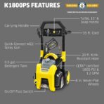Kärcher Electric Pressure Washer K1800PS, CETA Certified, 3 Spray Nozzles, Detergent Tank, for Cars, Driveways, Siding, Patios, 1.2 GPM - Image 2