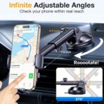Romuto Phone Holders for Your Car Phone Holder Mount【Super Suction】Cell Phone Mount for Car Accessories for Women Men Windshield/Vent/Dash Truck Stand Desk Mount Clamp Holder for iPhone Samsung Camera - Image 5
