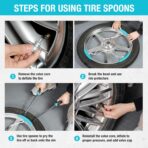 DURATECH 14.5" Steel Tire Spoons Tool Set, 24-Piece Tire Bar Removal Set with Rim Protectors, Valve Core Tools and Storage Bag, Tire Changing Iron Tool Kit for Motorcycle, Bicycle, ATV and Lawn Mower - Image 6
