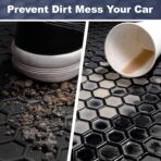 Spurtar for Tesla Model 3 Floor Mats 2017-2025, Car Floor Mats All Weather Automotive with 3D Extended Edge, 3 Pack Honeycomb Design Front & Rear Rubber All-Weather Protector, Black - Image 7