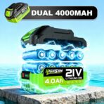 Cordless Pressure Washer 1500PSI 2.6GPM 400W Brushless Motor,Portable Electric Power Washer, 2 Batteries, Fast Charger, 6-in-1 Nozzle, Extension Rod, 16.4FT Hose & Storage Case for Car Home Cleaning - Image 4